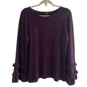 Charter Club Cashmere Luxury Purple Plum Sweater Women’s Size Large Old Money
